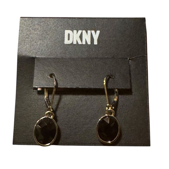 DKNY Black and Gold Drop Earrings - Picture 1 of 3
